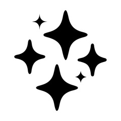Black and white sparkling stars creating a cleaning effect illustration