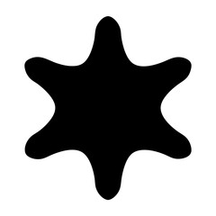 Abstract six pointed star shape in black on a white background