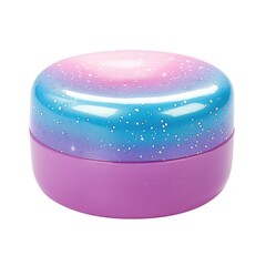 Round cosmetic container with ombre design