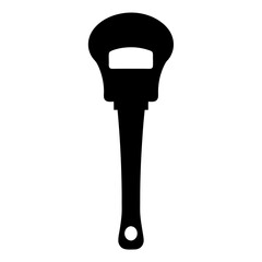 A simple black and white bottle opener tool illustration for beverages