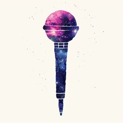 A microphone with a galaxy design