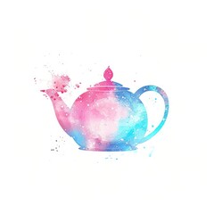 Abstract watercolor teapot