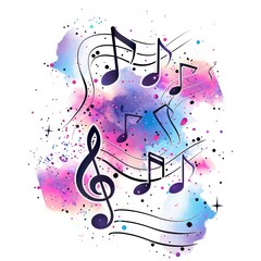 Abstract musical notes design
