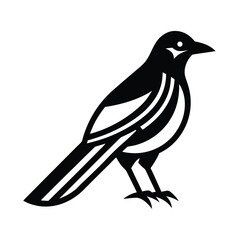 Minimalist magpie bird logo graphic vector