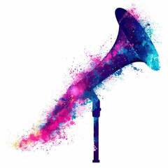 Abstract loudspeaker with vibrant colors