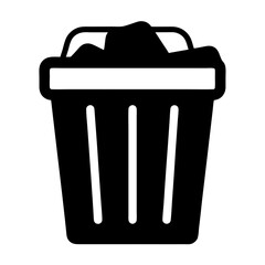 Simple vector image of a full trash can or waste container illustration