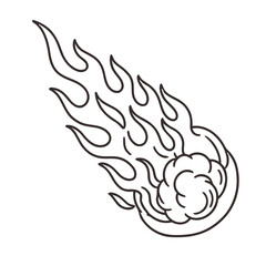Dynamic fiery comet streaks across the sky with trailing flames, symbolizing power and speed for impactful designs.