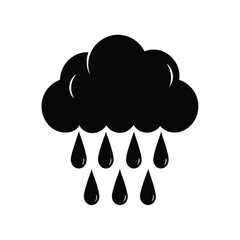 Silhouette a cloud with falling raindrops on a weather water