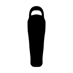 Black Silhouette of a Camping Sleeping Bag for Outdoor Adventures and Rest
