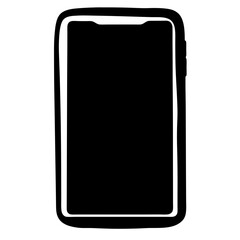 Stylized Monochrome Smartphone Illustration with Rounded Edges and Modern Design Elements