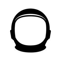 Bold silhouette of an astronaut helmet on a white background graphic © PixelArtBox