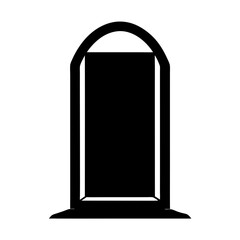 Silhouette of a classical style gravestone or memorial tombstone marking a grave