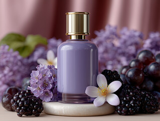 Perfume Bottle with Fruit and Flowers