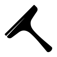 Black and white image of a window cleaner or squeegee silhouette