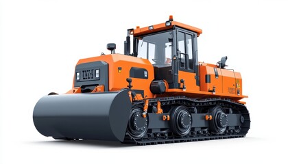 Bright Orange Heavy Machinery for Road Construction and Maintenance