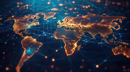 A world map with a blue background