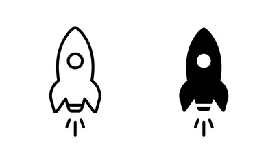 Spacecraft icon. Rocket symbol	