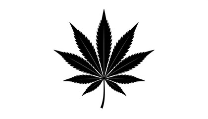 Simple black cannabis leaf graphic
