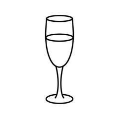 Elegant Champagne Flute Line Art Minimalist Style Celebration Symbol Design Festive Occasion Graphic Illustration Drinkware Image for Party Invitations