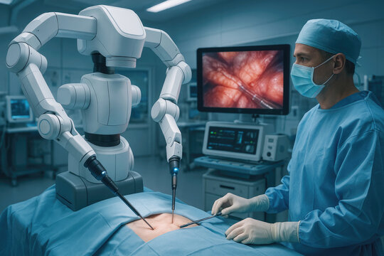 Robotic surgical system assisting surgeon with internal organs robotic surgery medical robot
