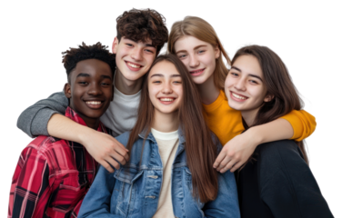 PNG Real hugging freshmen students background friends smiles.