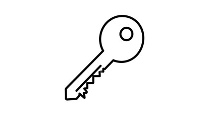 Simple black outline key graphic