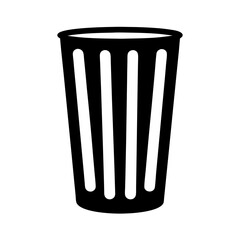 Black and white trash can icon symbol for waste management resource