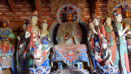 Obraz premium Foguang Temple of Shanxi and Buddhist Statues