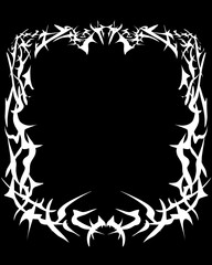 White decorative tribal style frame design image  