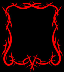 Red decorative tribal style frame design image  