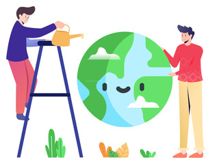 Fototapeta premium Conservation Protect the Environment Illustration