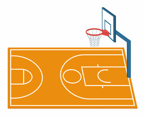 Isometric Basketball Court Illustration Sporting Arena Training Facility and Recreational Activities for Sporting Events and Professional Game