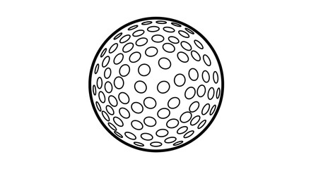 Golf ball vector graphic with dimples isolated on white background