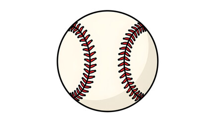 Baseball ball isolated on white background with red stitching sports equipment