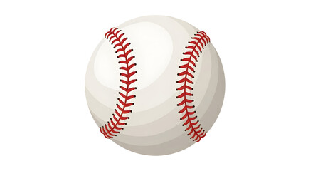 Baseball ball isolated on white background with red stitching sport equipment