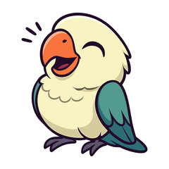 cartoon lovebird laughing illustrations