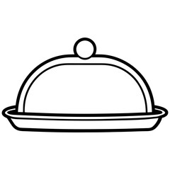 Obraz premium Butter Dish icon featuring toast, eggs, coffee, and more. Perfect vector for food-themed design