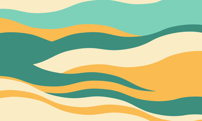 Abstract wavy background in calming pastel tones of teal, gold, and cream.  Perfect for website banners, social media posts, or print designs.