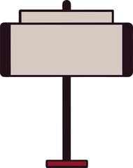 Overhead Blank Signboard on Single Pole – Vector Illustration.