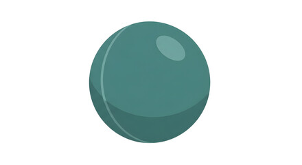 Teal Ball Sphere Isolated On White Background Simple Minimalist Illustration