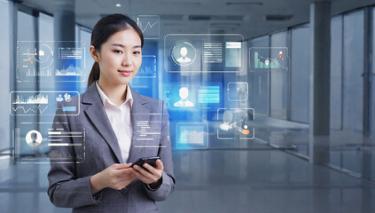 business woman with tablet computer