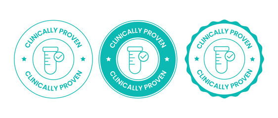 Clinically Proven Product Seal Vector Set
