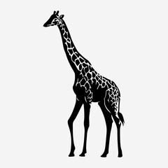 Naklejka premium Wild Giraffe Design Element Graphic Vector Icon Black Design