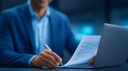 Obraz premium Automated Document Approval and Quality Control in Digital Management