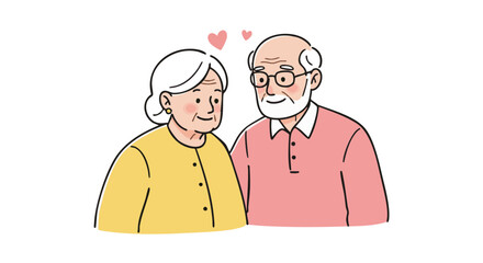 Loving elderly couple sharing a tender moment with each other.