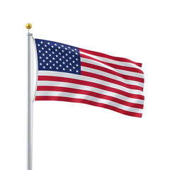Fototapeta premium The american flag waving isolated on transparent background