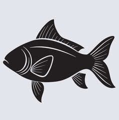fish silhouette vector art illustration
