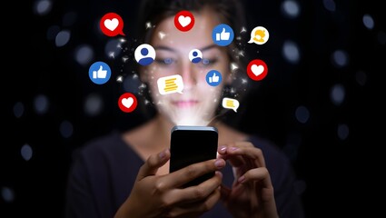 Social Media Engagement Mobile Marketing and Digital Communication Icons