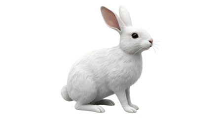 White Rabbit Sitting Mid Autumn Symbol