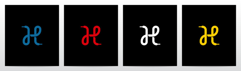 Shoelace Shoestring Bootlace Lace Letter Initial Logo Design H